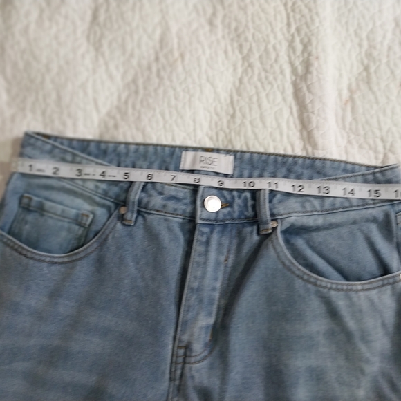 Blue Ankle Cropped Jeans with Side Ties Size 11 - Picture 5 of 15